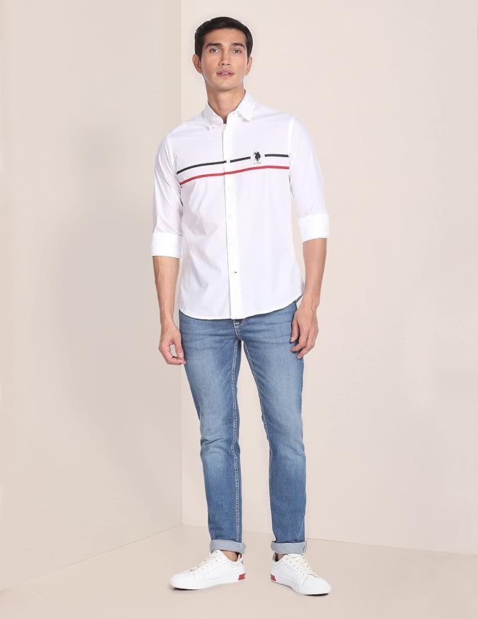 U.S. Polo ASSN. Striped Regular Fit Cotton Shirts for Men - Full Sleeve Mens Casual Shirts - Image 5